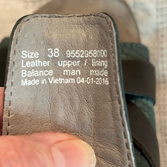 Dansko Nubuck Leather Dominique Sandal Heel Buckle Teal Brown Sz 38 (7.5) - Picture 11 of 14